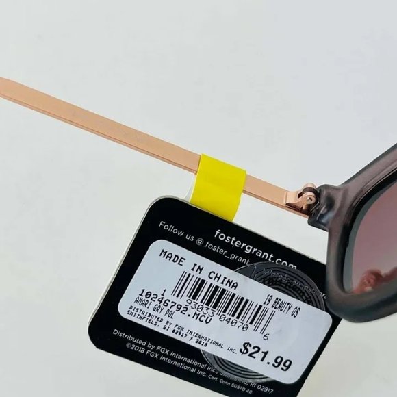 SG00284 Foster Grant Polarized Maxblock Rose Gold Cat-Eye Matte Brown Womens - Picture 2 of 8